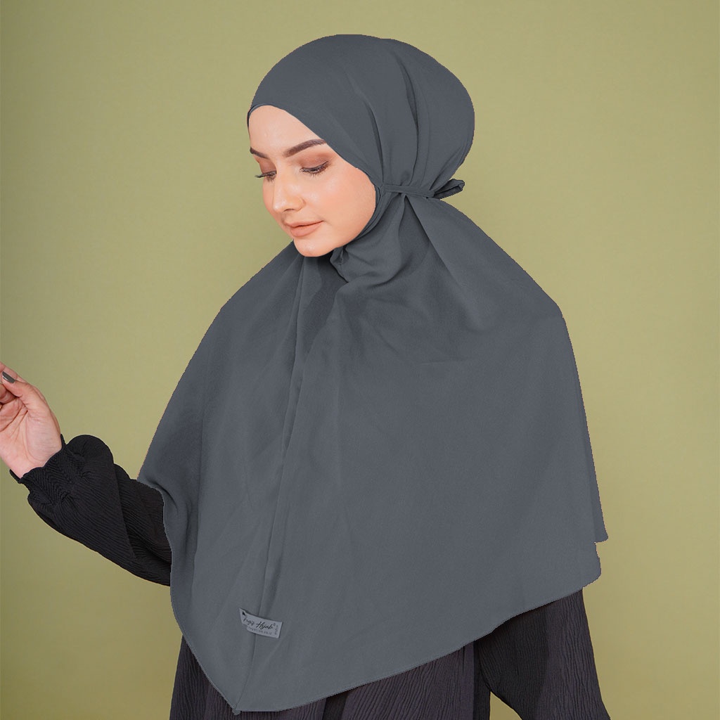 Bugis Hijab - Bergo Maryam Polos - Ukuran XL - Bergo Instan (Katalog A)-MERLIN GREY