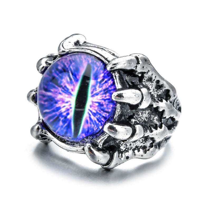 Cincin Desain Evil Eye Gaya Punk Untuk Pria Dan Wanita