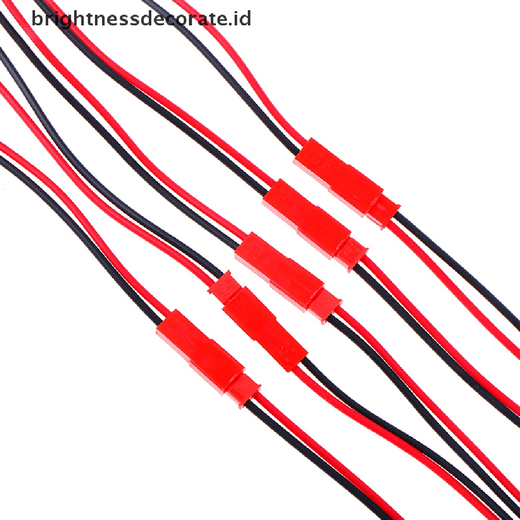 20pcs Kabel Konektor 2 Pin Male Female Jst Plug 22 Awg Untuk Rc