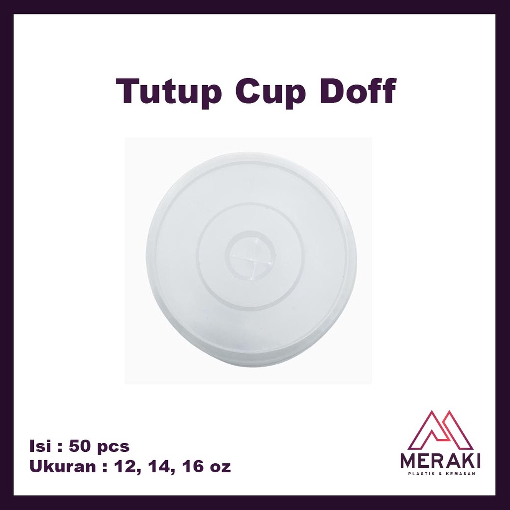 Tutup Gelas Cup 12 14 16oz Bening Rata Plastik