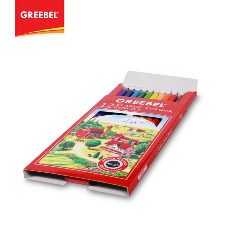 PENSIL WARNA / WARNA CERAH / BAHAN KUAT GREEBEL / GREEBEL 5712 4.0 Extra Strong Classic Colour Pencils (Pensil Warna)12 Warna