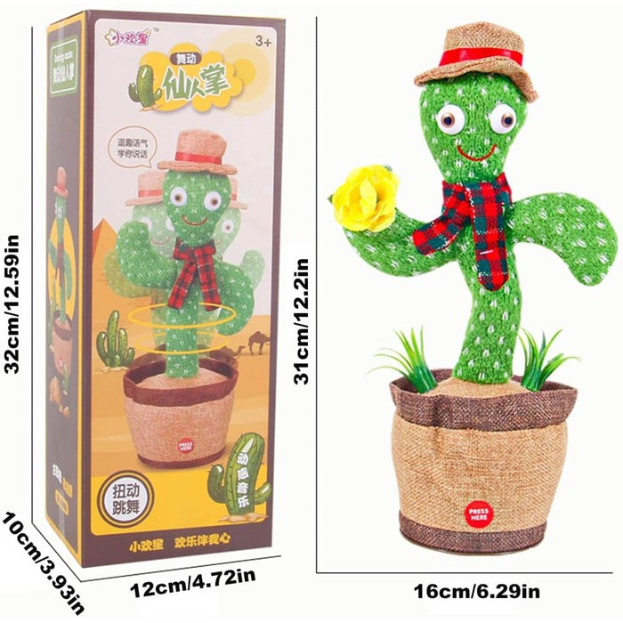 singing dancing cactus boneka kaktus joget flower / cowboy