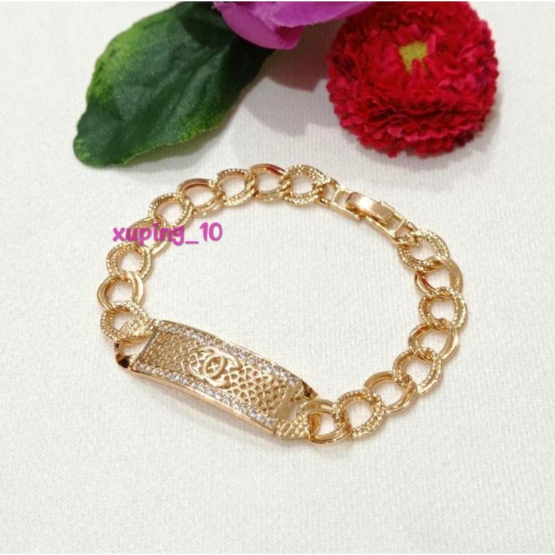 Gelang Wanita Dewasa Permata Mewah Gold