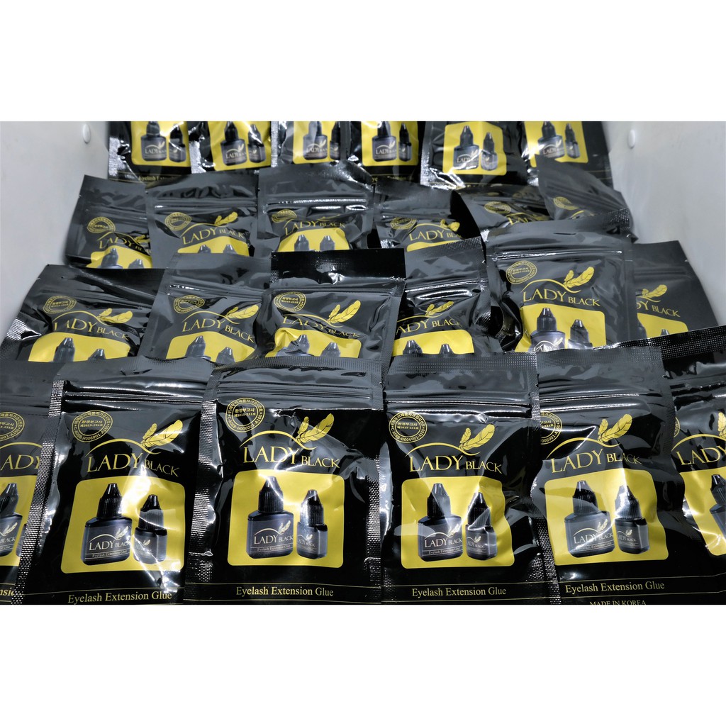 LADY BLACK GLUE 5 &amp; 10g (with pouch) Eyelash Extension Glue / Lem Bulu Mata