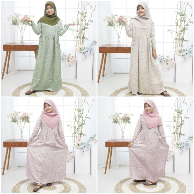 Gamis rayon anak midi dress