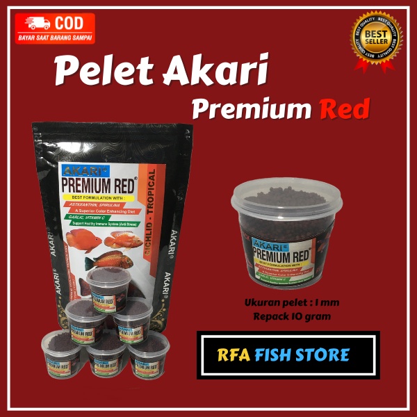 Akari Premium Blue Red Yellow Repack | Floating | chana 10 gram channa ikan predator akari asli original murah