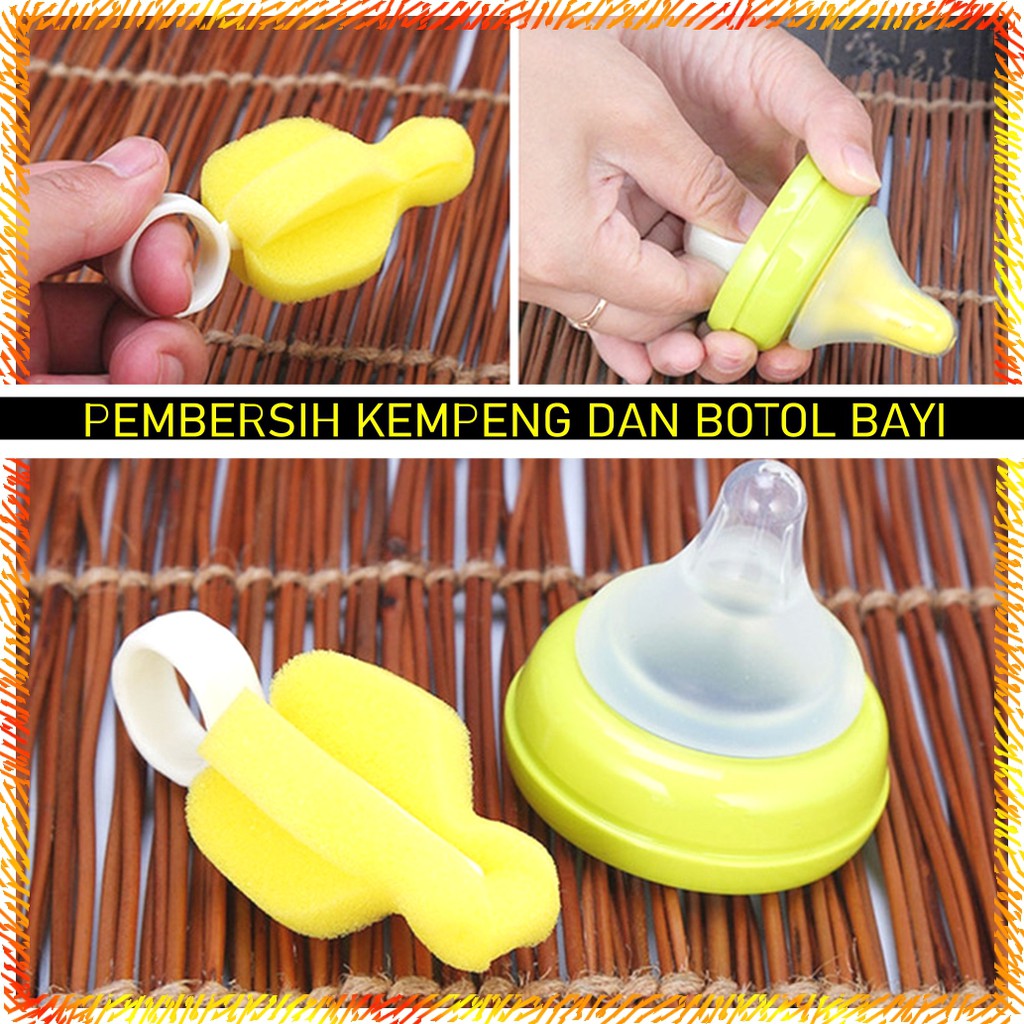 SPON busa pembersih dot sedotan susu botol bayi Alat pembersih dot bayi spon pembersih kempeng