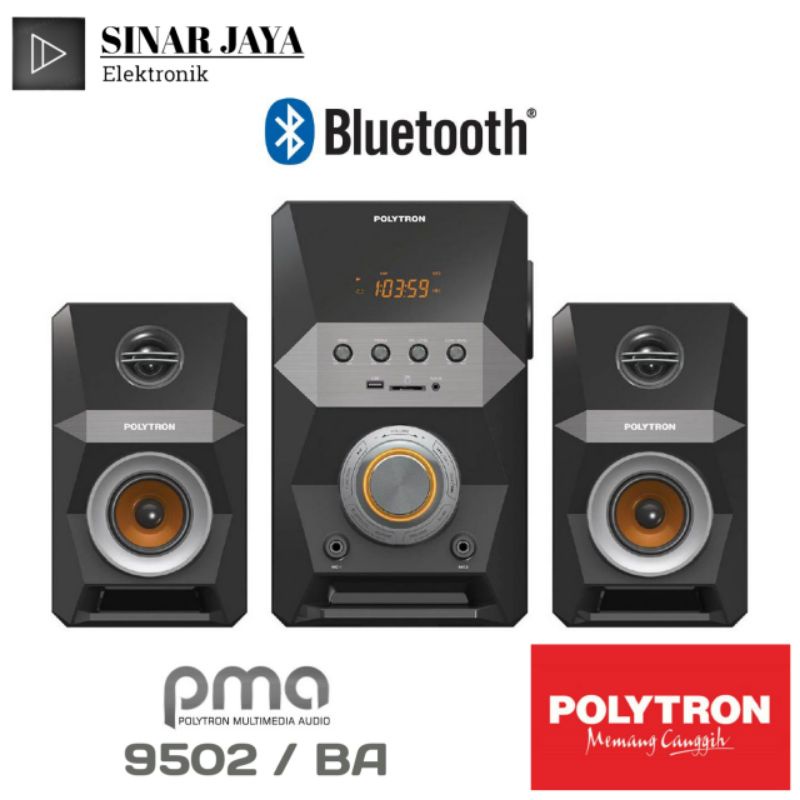 Polytron PMA 9502 / BA | Speaker Salon Aktif Bluetooth Portable Laptop Bass Polytron PMA 9502