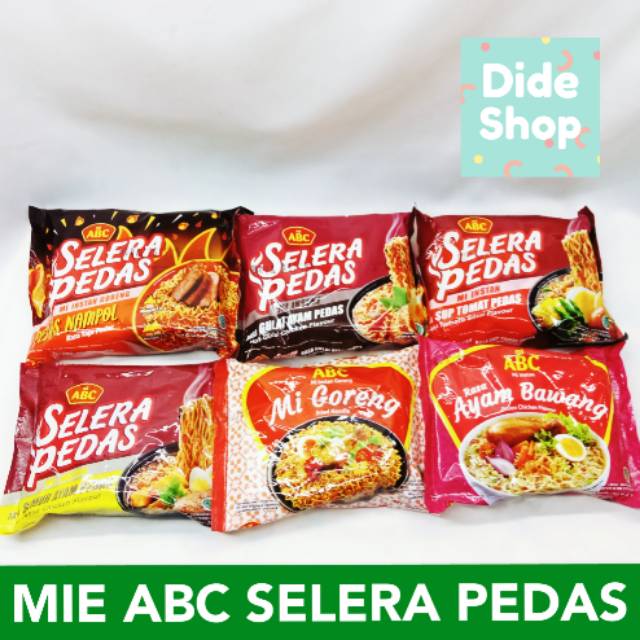 

Mie ABC/Mie Instan Selera Pedas 8 Varian