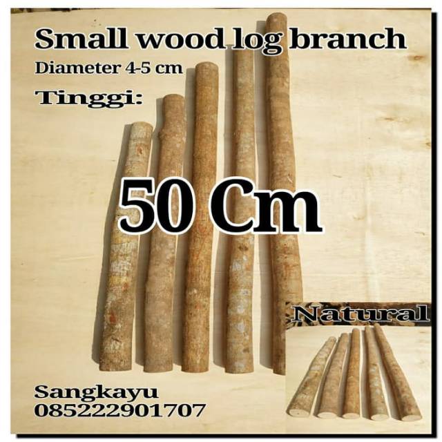 Small Wood Log Branch Diameter 4-5 Cm Tinggi 50 Cm Bahan Craft Diy