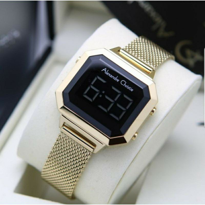 Alexandre Christie 9338 Digital Jam Tangan wanita Original
