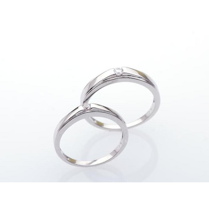 Cincin Couple Perak Sterling 925 Berlapiskan Emas Putih/Kuning 024 K6938