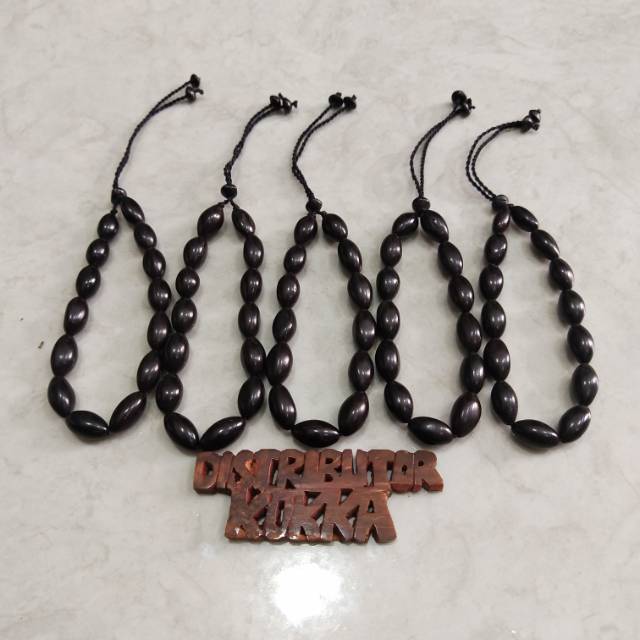 ( SUPER MURAH ) Grosir 5 pcs gelang kokka kaukah kaokah fukakah koka oval full hitam