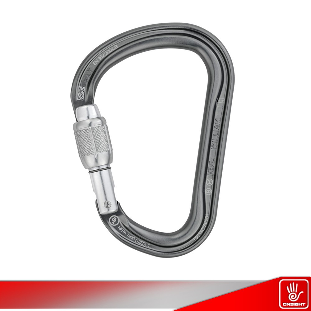 Petzl Carabiner William Screw Lock, Carabiner Petzl, Carabiner Petzl William Screw Lock, Carabiner
