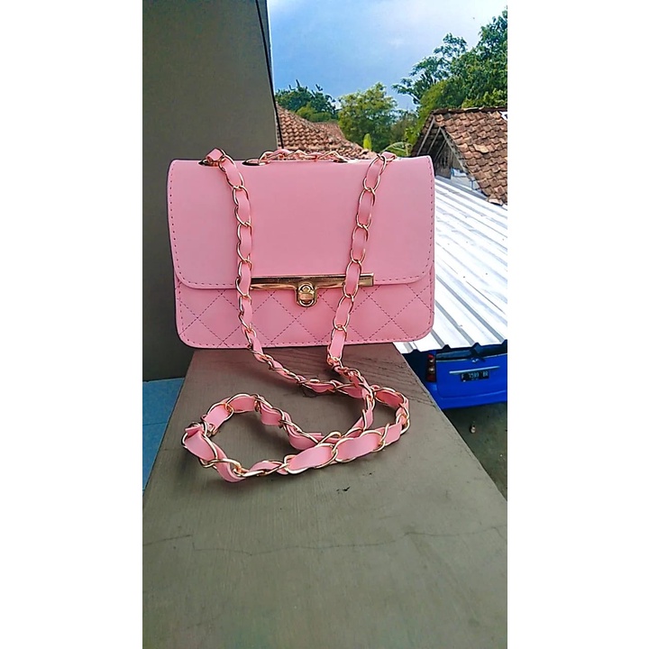 tas wanita/tas selempang/termurah/Rante anyam/real pick