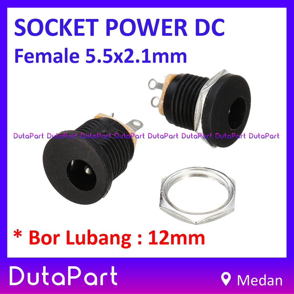 Socket DC Power Supply Female 5.5x2.1mm Panel Mount Soket Jack Betina