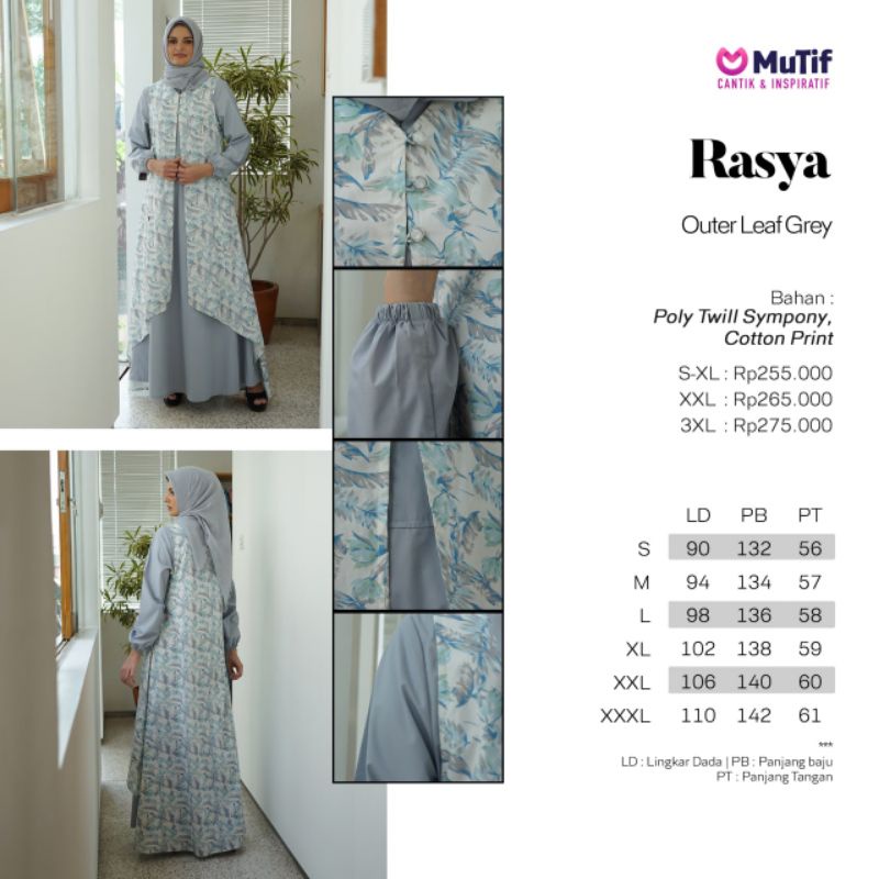 OUTER MUTIF RASYA LEAF BROWN RASYA LEAF GREY