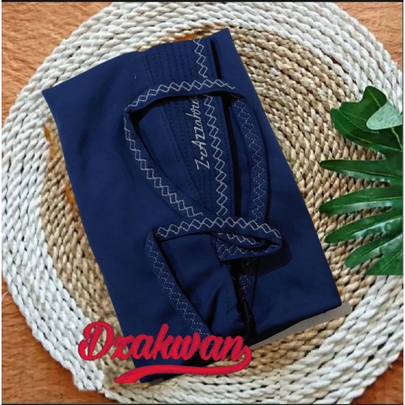 Jilbab instan Zigzag Kerudung kekinian Bergo terbaru 2021 Hijab Jumbo syar'i-Navy
