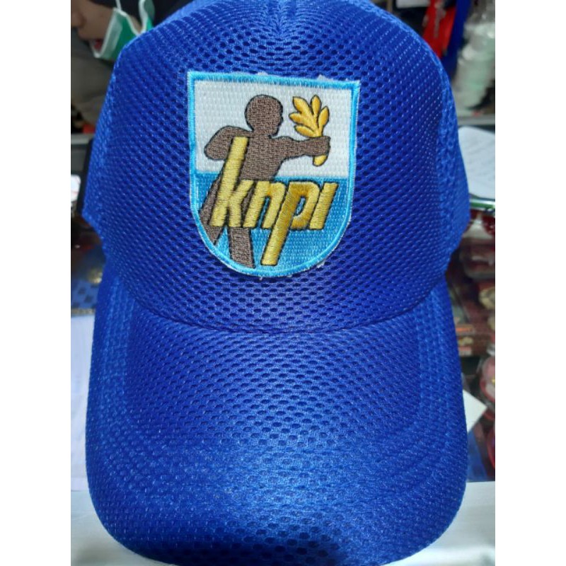 topi knpi biru polos