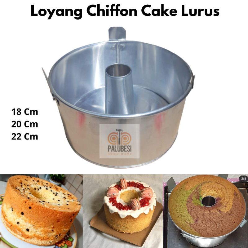 Loyang Kue Chiffon Cake Lurus 18,20 &amp; 22 Tinggi 10 Cm