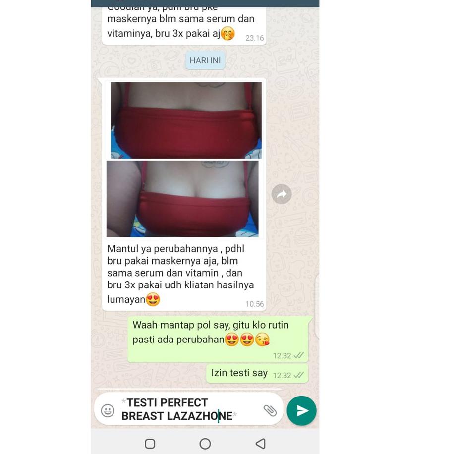 Import Ori% [BISA COD] Perfect Breast Mask (15) & Perfect Serum gel 30 ML Pembesar dan Pengencang pa