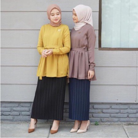 [ NEW - 019 ] ROK PLISKET KECIL SEPAN CANTIK LURUS SLIM PANJANG FLARE SKIRT MAXI MUSLIM ABG POLO