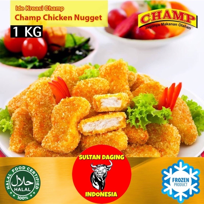 CHAMP CHICKEN NUGGET 1 KG/ CHICKEN NUGGET CHAMP/ AYAM NUGGET/ NAGET AYAM/ AYAM NAGET/CHAMP NAGET