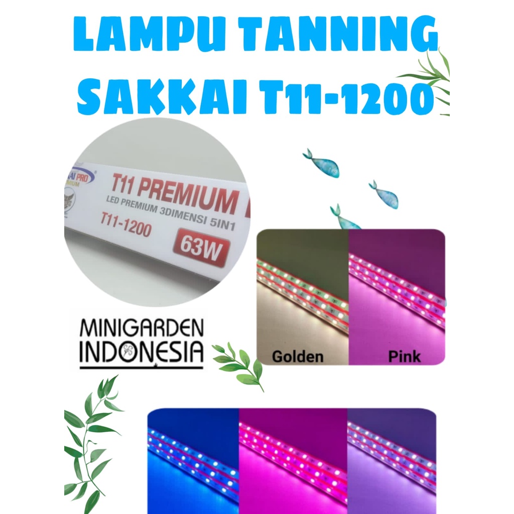 SAKKAI PRO T11-1200 63W LED 3 dimensi tanning lamp lampu celup arwana - LAMPU + BUBBLE