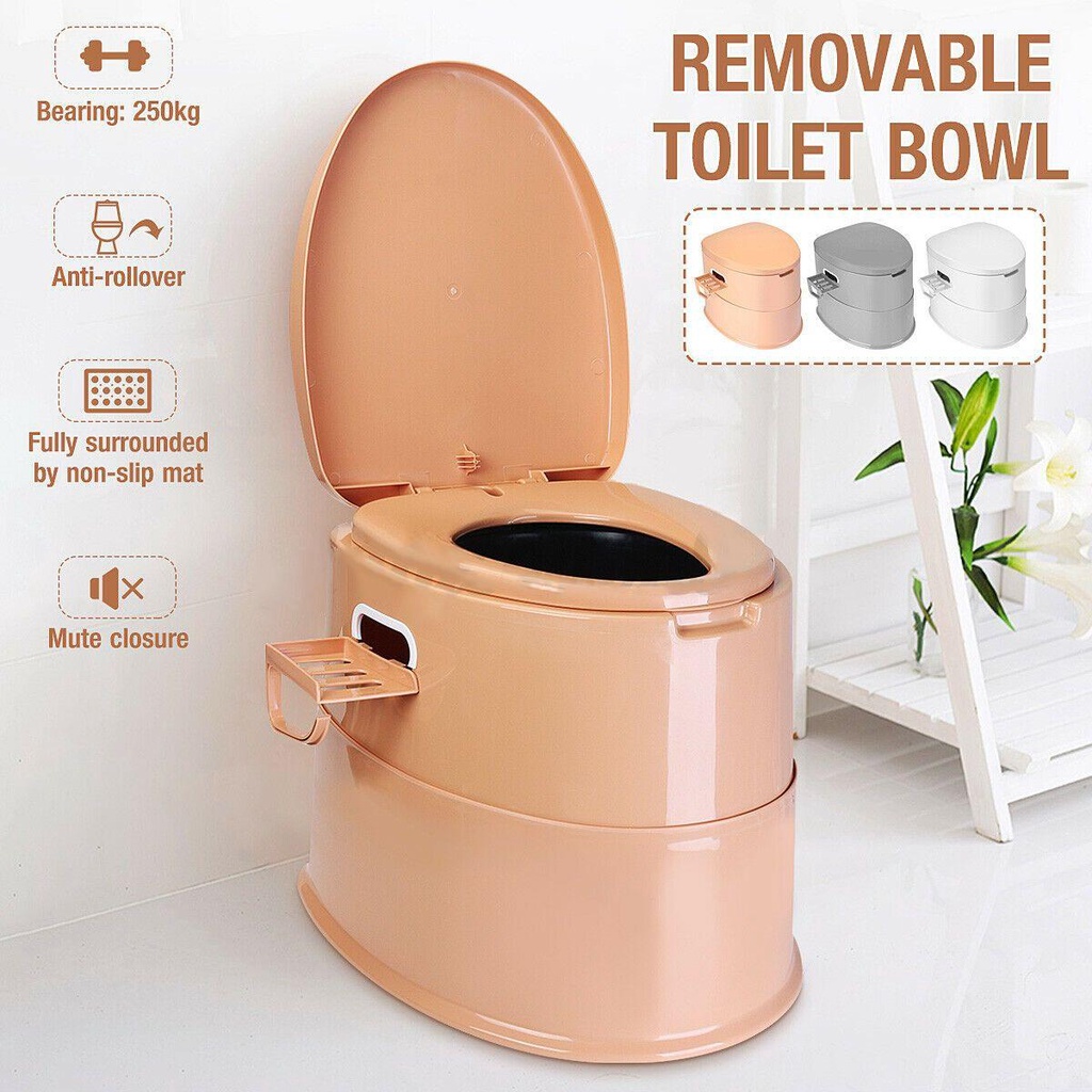 Chookyy Toilet Portable Hamil Commode Camping Dengan Holder Roll Kertas