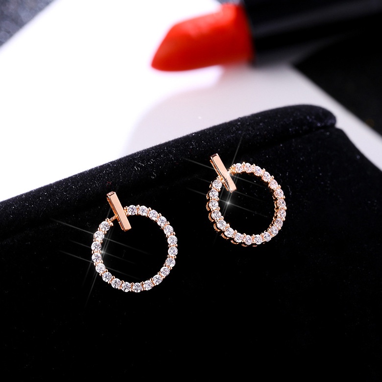 S925 sterling silver earbud selebriti Internet bulat anting-anting pendek Korea temperamental stud a