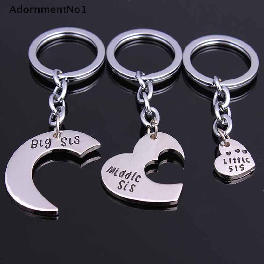 (AdornmentNo1) 3pcs / Set Gantungan Kunci Bentuk Hati Motif Tulisan Best Friends Untuk Hadiah