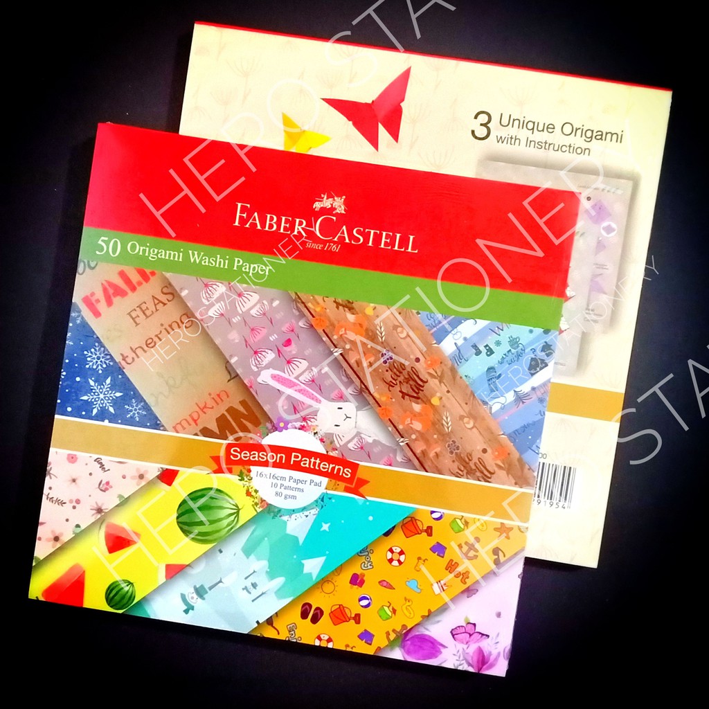 

Faber-castell washipaper kertas origami paper season patterns 10 motif 50 lembar