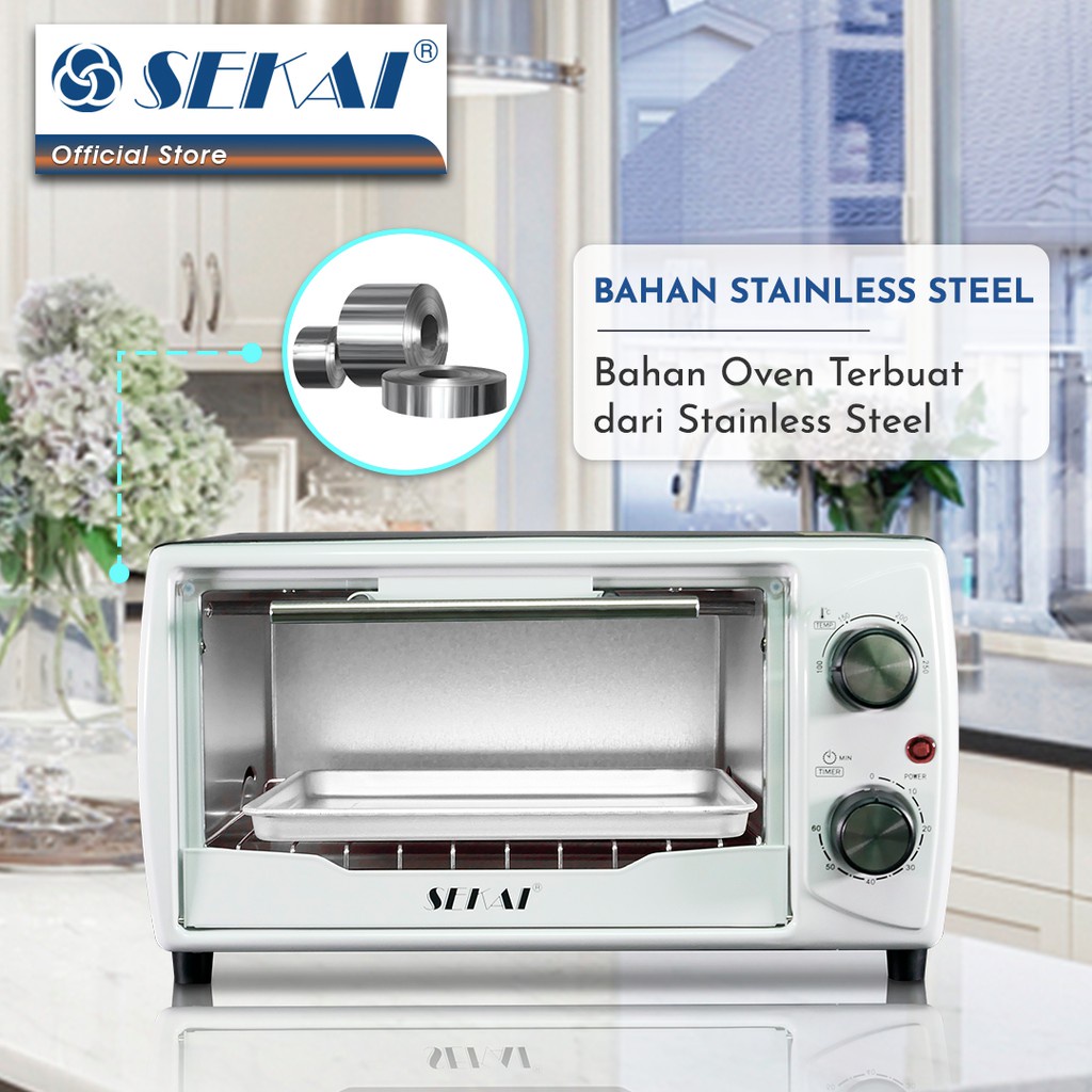 Oven Listrik Low Watt Pemanggang makanan SEKAI Kapasitas 12L Ukl / 9L Ukd Serbaguna - OV 090