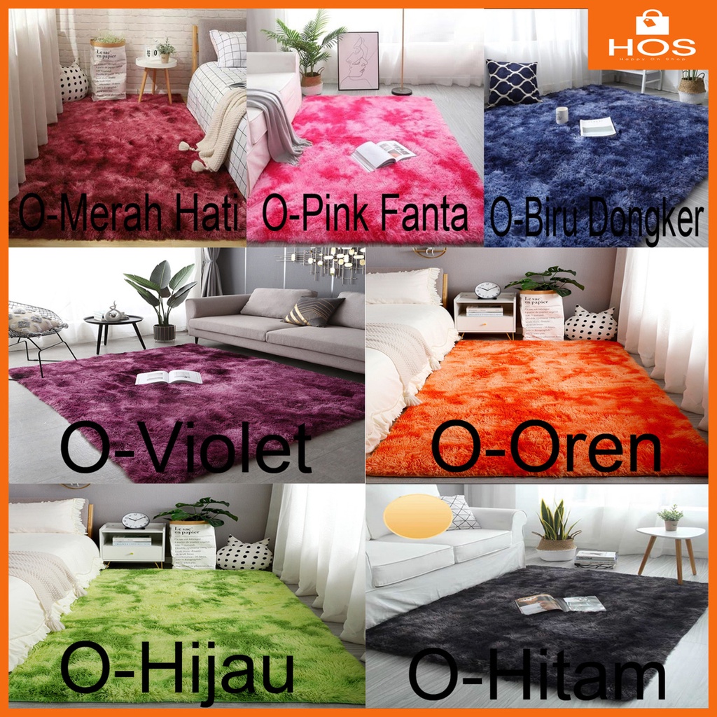 Karpet bulu Ombre Panjang bulu 4cm 100*160/ 120*200 new colour l Happyonshop