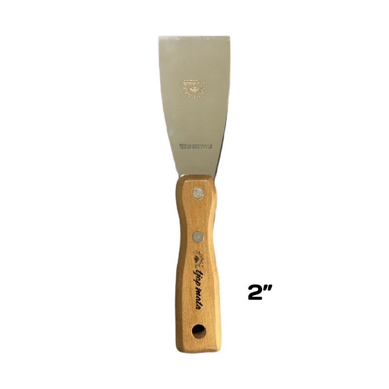 Kape Kapi Stainless Tjap Mata 2&quot; / Scrapper Tjap Mata 2&quot; Wooden Handle