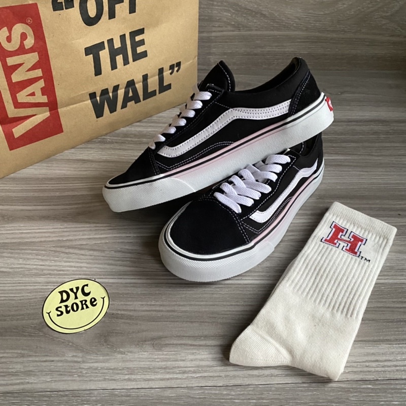 SEPATU PRIA WANITA VANS OG MOTIF OLDSKOOL GARIS PUTIH HIGH PREMIUM QUALITY