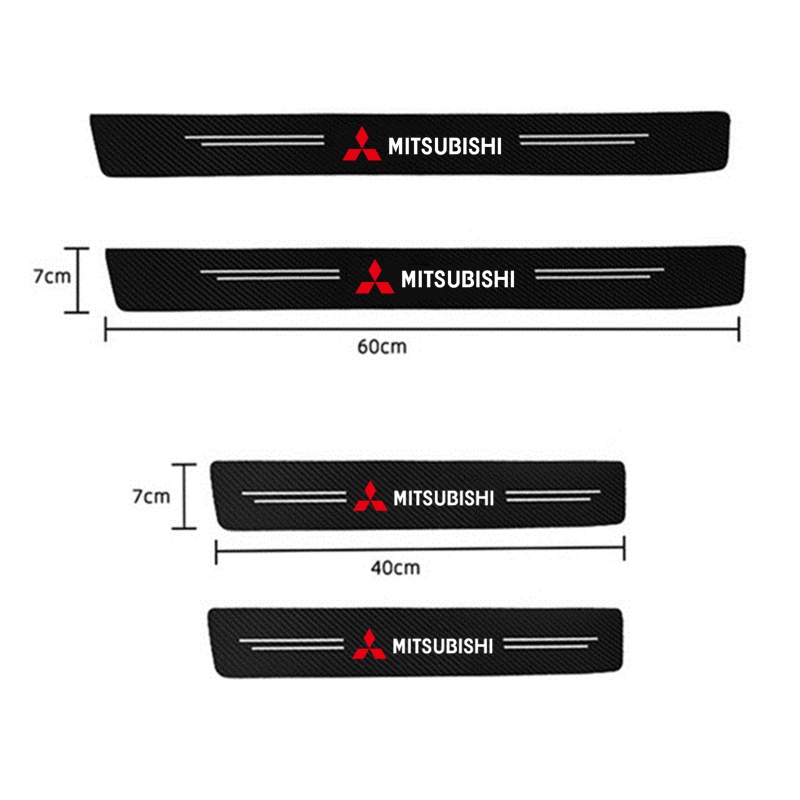 4pcs Stiker Kulit Carbon Untuk Dekorasi Pintu Mobil Mitsubishi Xpander Triton Lancer Pajero ASX Mirage