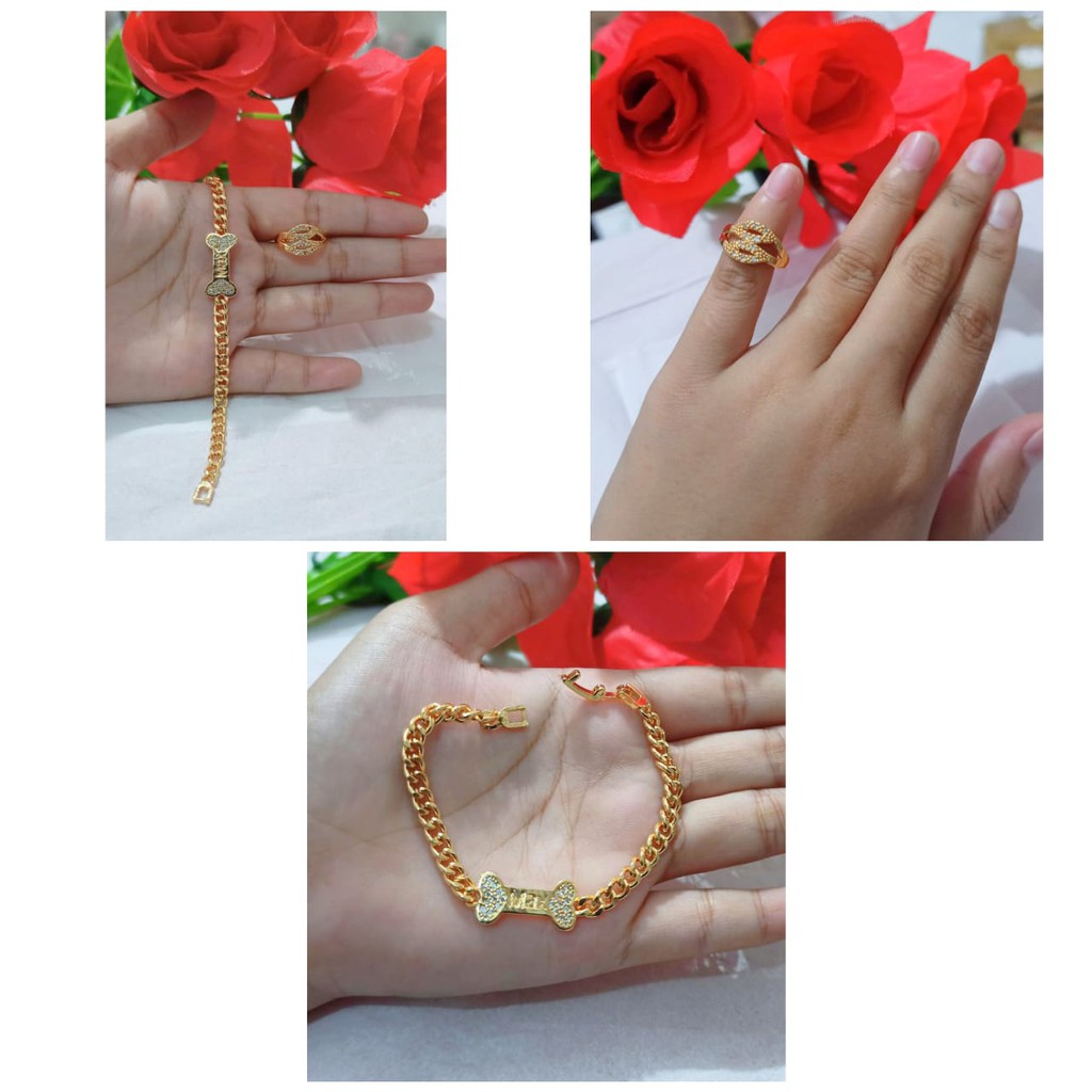 Gelang anak rantai permata free cicin xuping (COD)