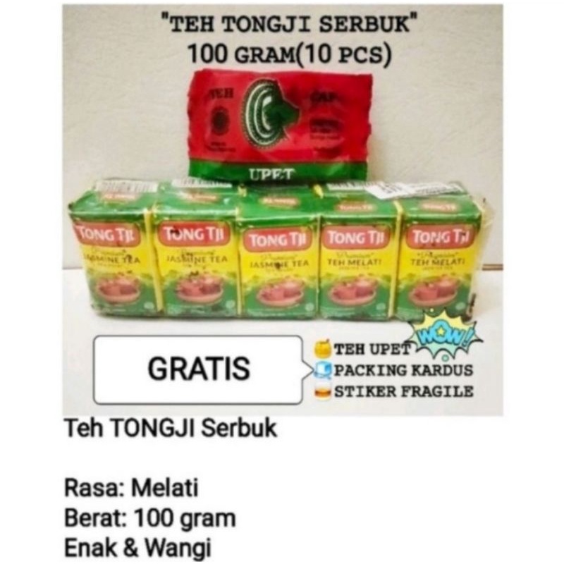 

TEH TONGJI SERBUK 10 PCS MELATI ENAK GRATIS teh upet khas Cirebon