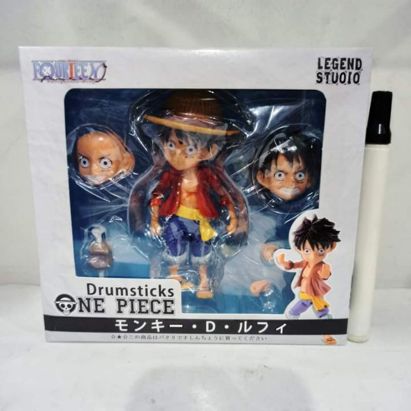 mainan  figuredrumsticks monkey d luffy one piece chibiMirip nendoroidLegend studioOne piece drumsti