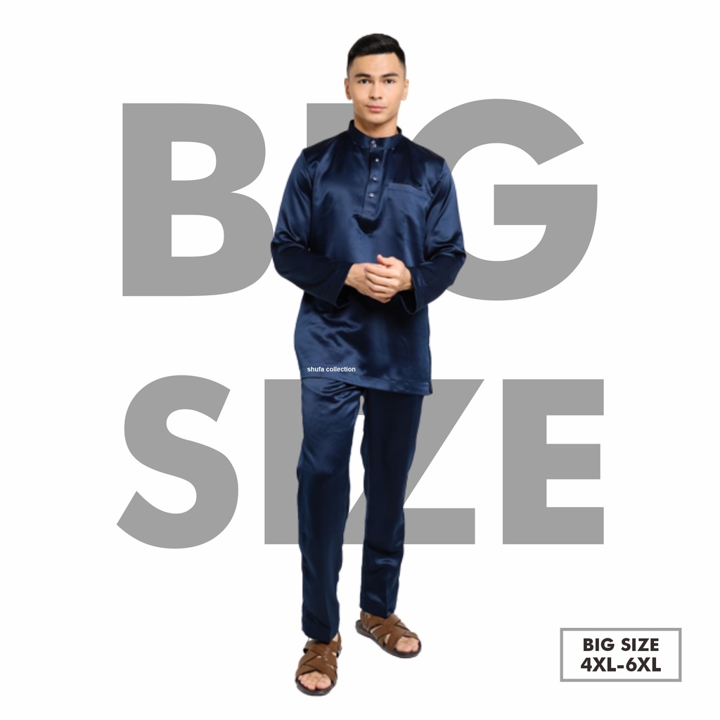 Big Size Baju Koko Pria Melayu Teluk Belanga Setelan Muslim Kurung Ukuran Jumbo