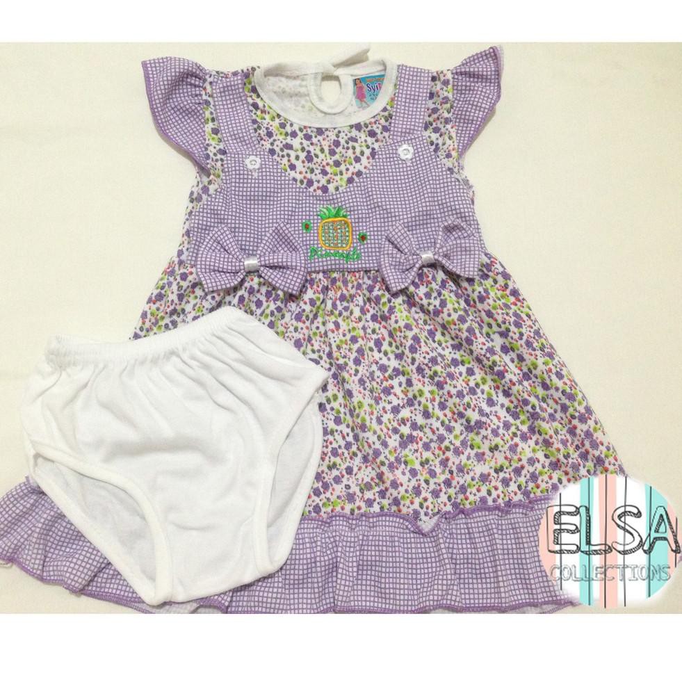 ☭534☆ Baju Bayi / Setelan Bayi / Dress Bayi Anak Perempuan Umur 3-15 Bulan Motif Bunga Nanas Baby ☭5