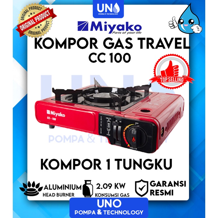 Miyako Kompor Gas Tabung Portable Traveling CC-100 /CC 100 / CC100