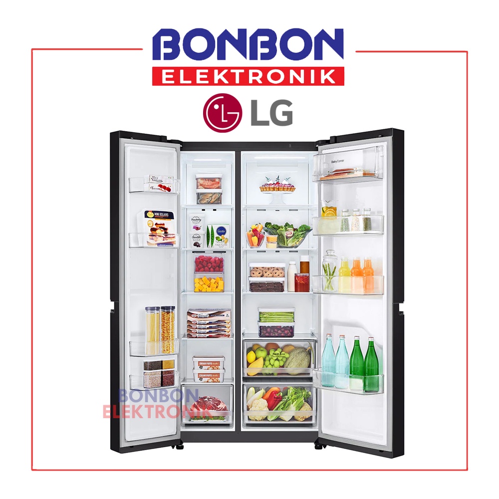 LG Kulkas Side By Side Smart Inverter GC-B257JQBK UltraSleek Door 643L