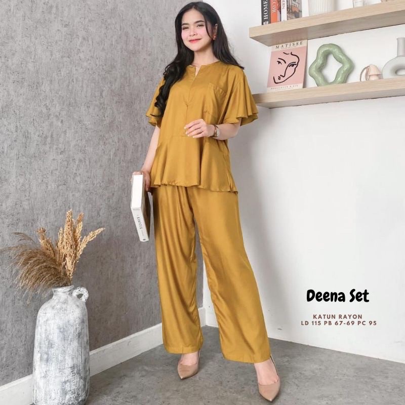 Baju Tidur Baju Tidur Wanita Baju Tidur Polos Baju Tidur Tangan Pendek Baju Tidur celana Panjang Set