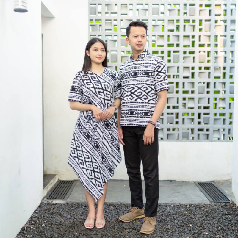 COUPLE DRESS LANCIP MODERN BATIK KANTOR BATIK KONDANGAN QUEENBUTIK