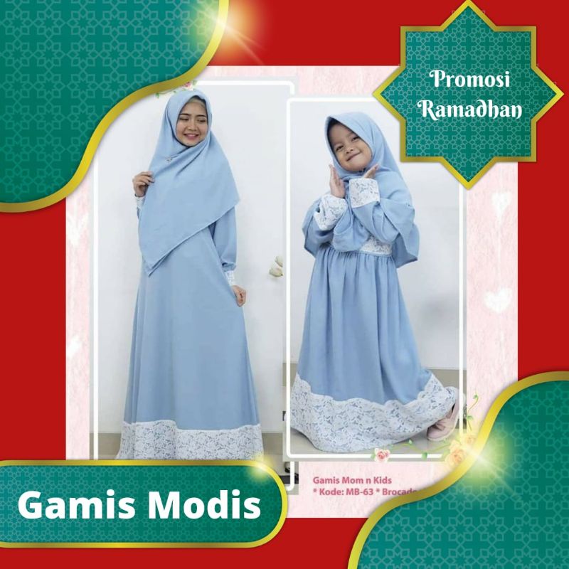 Cutetrik Gamis Anak Perempuan Couple Ibu Anak Baju Muslim Lebaran Couple
