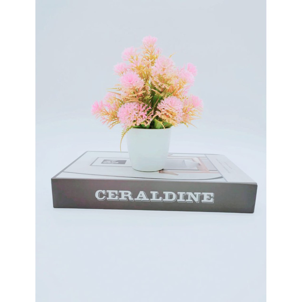 BOS982 Bunga Plastik / Pajangan Bunga Artifisial-Pink