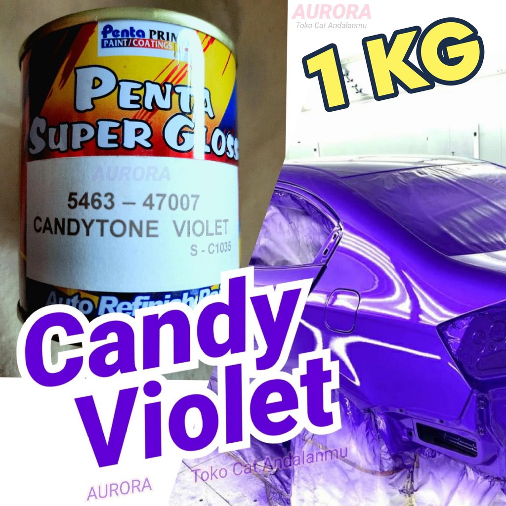 

Cat Ungu Candy Tone Violet 1Kg Penta Super Gloss Candytone Transparan Candi Cendi Cendy Cenditon
