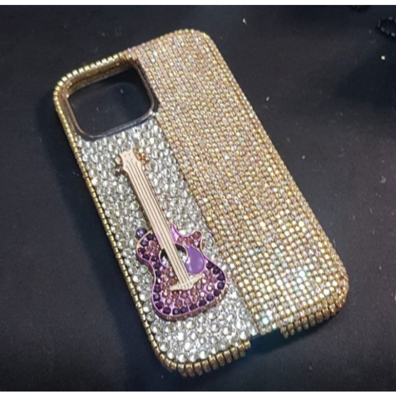 Hardcase Gitar Kristal IPhone 13 Pro Max - Case Swarosvki IPhone 13 Pro Max - Case Bling Bling IPhon